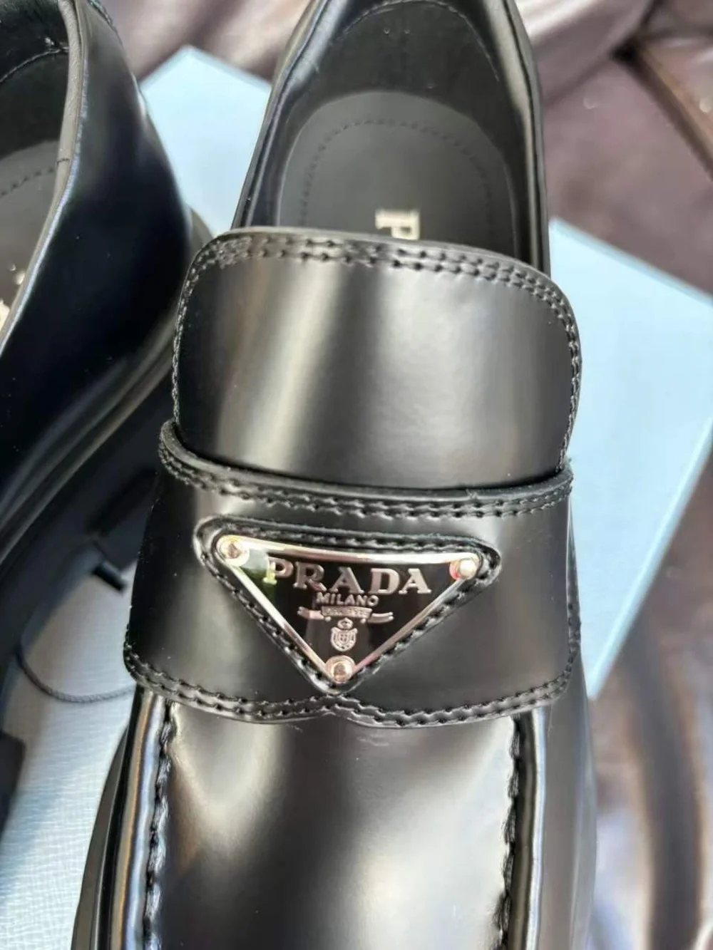 Prada polished black